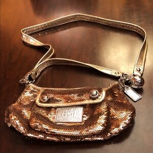Coach Gold Sequin Crossbody Bag